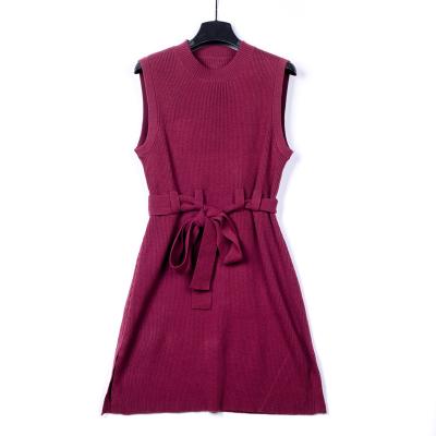 China Anti-Static Factory Sale Women's Sweater Dress With Bows Long Skirt for sale