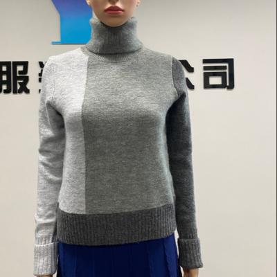 China High Quality Women's Anti-Wrinkle Collar Sweater Turtle Neck Thick Sleeve Women's Long Sweater for sale