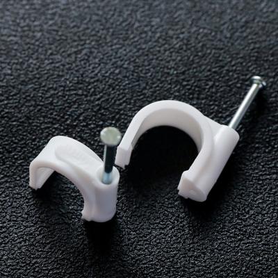 China Wire Hider Flat Cable Clamps Cable Spikes With Steel Nails For Wall for sale