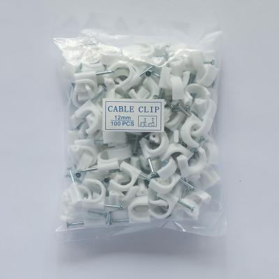 China Wire Hider Circle Nail Staple Cable Wire Staples with Nail 4mm Cable Management for sale