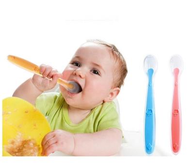 China Non-Toxic Soft-Tip BPA Free First Stage Silicone Baby Administers Silicone Baby Training Feeding Spoons for sale