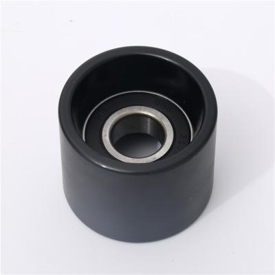 China Wheel Bearing Transmission Spare Part Hard Small Roller Belt Roller Plastic Nylon Pulley Wheels Transparent Black Technology for sale