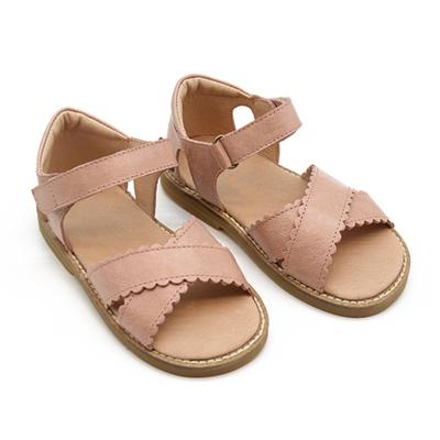 China Other factory new pattern wholesale printed leather children close up leisure beach bottom flat sandals for sale