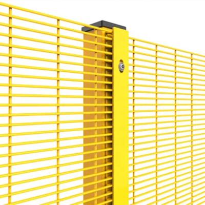 China Easily Assembled 358 High Security Anti Climb Fence Yellow for sale