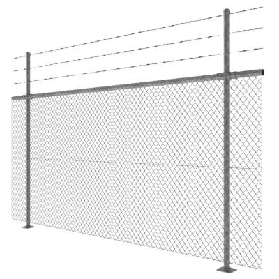 China Fence Mesh Hot Dipped Galvanized Chain Link Cyclone Mesh Fence With Gate for sale