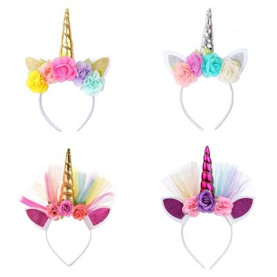 China Unicorn Party Headband Children Christmas Rainbow Theme Birthday Party and Birthday Party Unicorn Horn Costume for sale