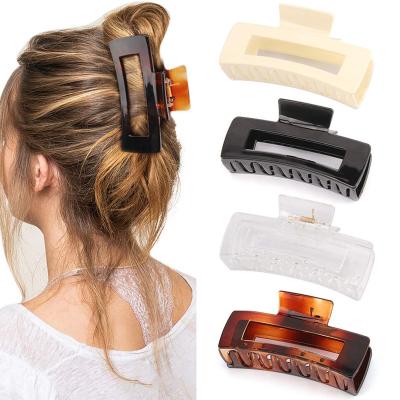 China Gift Thick Hair Acrylic Rectangle Hair Claw Clips Great For Girls And Women's Gift for sale