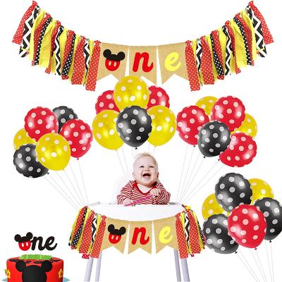 China Cake Topper and Dot Balloons Latex Baby First Birthday Party Decorations Umpire Chair Banner Balloons for sale