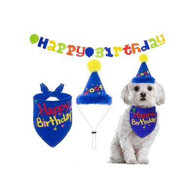 China Viable Bandana and Dog Happy Birthday Banner with Cute Woof Hat for Pet Birthday Party Supplies Decorations for sale