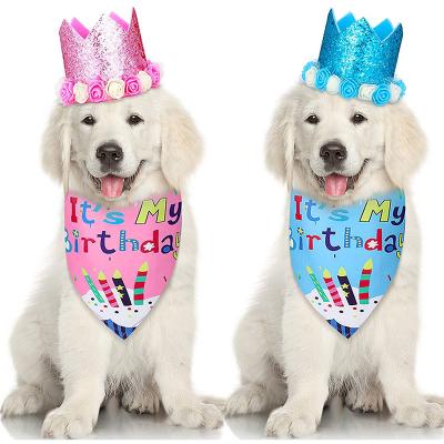 China Viable Dog Birthday Party Supplies Birthday Bandanas and Puppy Birthday Hats Crowns for Pets Outfit for sale