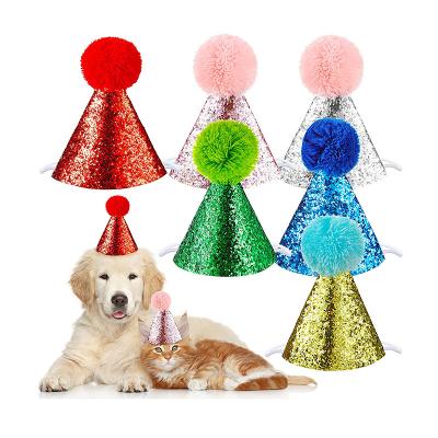 China Viable Dog and Cat Birthday Hat Charming Headband Hats for Pet Birthday Party for sale