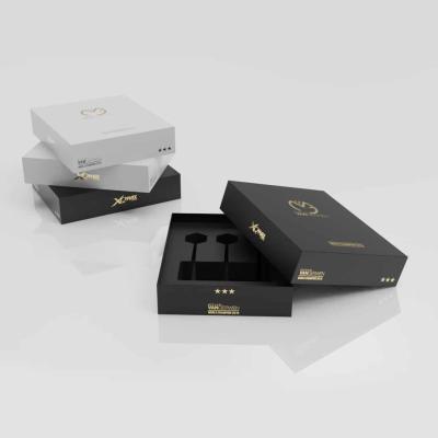 China Recyclable Luxury Packaging Box Lid And Two Bottom Box Pieces With EVA Foam for sale