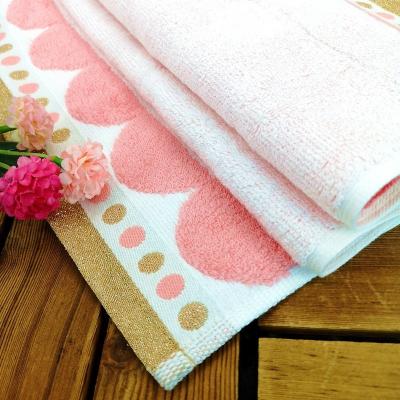 China Factory Custom Stain Goods Soft Cotton Flower 100% Cotton Hand Towel Cotton Face Towel Rose Yellow Quick Dry 100% Quick Dry 4 pcs/set for sale