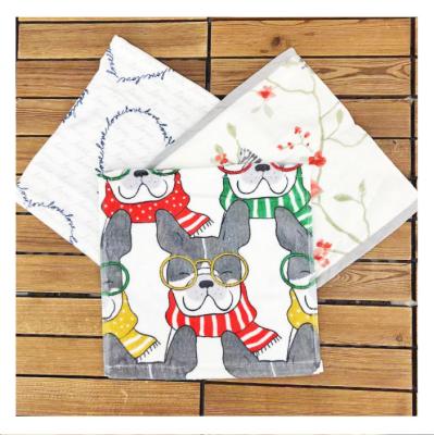 China European and American popular cartoon cotton face towel 100% hypoallergenic square cut thickened velvet multi style children's face towel for sale