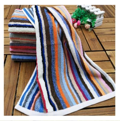 China 100% cotton factory spot cotton wool towel adult face towel 100% cotton high quality circle double-sided classic multicolor stripe for sale