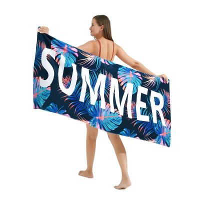 China 100% Beach Towel Cotton Beach Towel Super Absorbent Quick Dry Quick Dry Soft Sand Towels Free Custom for sale