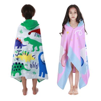 China 100% Hooded Poncho Towel Kids Baby Beach Poncho Towel Kids Cotton Hooded Towel For Kids for sale