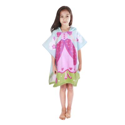 China 100% Microfiber Cotton Kids Poncho Towel Wholesale Hooded Poncho Towel Adult Beach Towel for sale