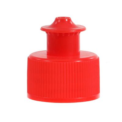 China Non Spill Supply Professional Red Plastic Sports Bottle 24/410 Detergent Full Cap Stretch Cap for sale