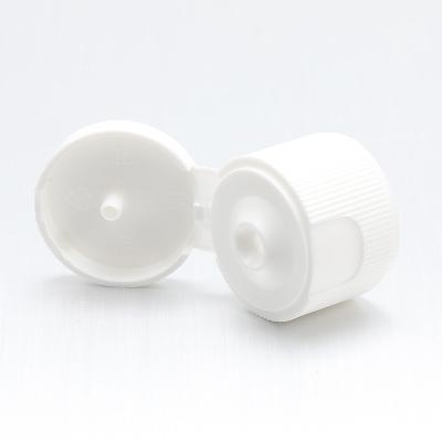 China Non Spill Factory Outlet White Plastic Bottle Cosmetic Round 24/410 Butterfly Flip Cap for sale