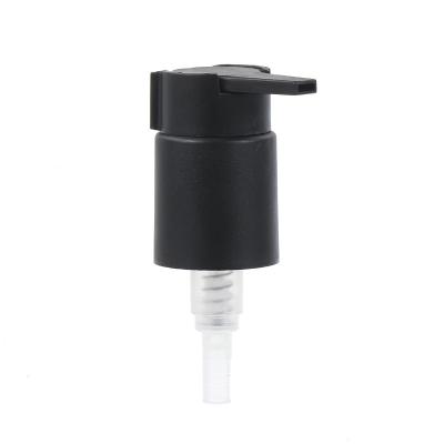 China Non spill the long left and right mouth powder pump switch black matte lotion 24/410 duck mouth treatment pump for sale