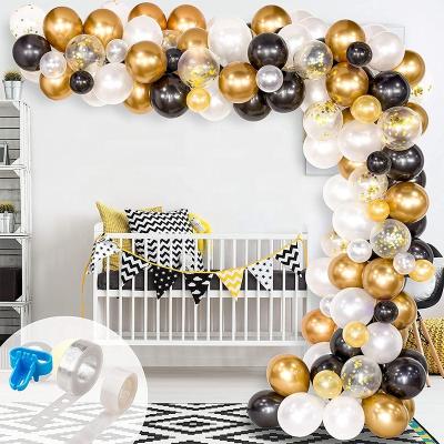 China 120PCS Black&Gold Latex Balloon Garland Kit Gold Confetti Latex Balloons Arch for Wedding, Graduation, Baby Shower, Annivesaries for sale