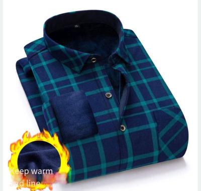 China New hot Asian size anti-pilling cashmere shirt men's double-sided and thick cashmere cashmere shirt fashion stripe one-piece plaid shirt for sale