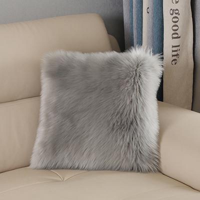 China Plain Hairy Fluffy Fluffy Soft Hotel Pillowcase Hotel Washable Faux Sheepskin Fur Pillow Case for sale