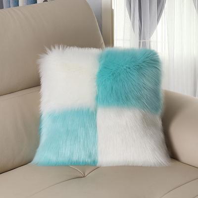 China Hotel Decor Plain Long Cushion Cover Home Hotel Decor Faux Fur Fur Pillow Cases Wholesale Soft Long Plush Wool for sale