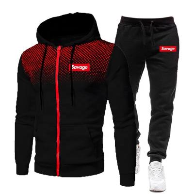 China New Custom Made Mens Long Sleeved Sweat Suit 2 Pieces Breathable Sleeved Jogging Tracksuits With Design for sale