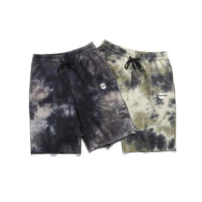 China QUICK DRY drop shipping 2022 summer men's custom fashion short pants cotton tie dye beach shorts for sale