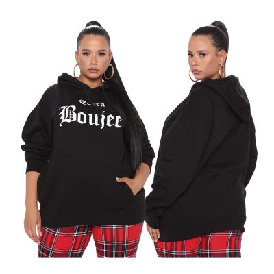 China Viable plus size hoodie S-5xl women fashion letter print hoodies women pullover fall clothing for sale