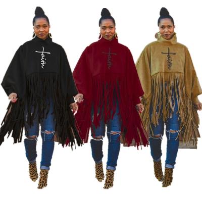 China New Size Sustainable Plus Fashionable Women Long Sleeve Tops With Tassels Women Fall Clothing Tops for sale