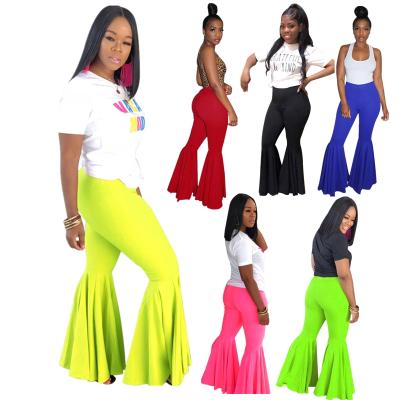 China Anti-wrinkle new arrival women pants fall soild casual color pants high quality 2021 women flare pants for sale