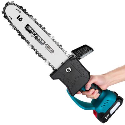 China 2-Stroke 550W Mini Electric Chain Saw One-Hand Rechargeable Woodworking Lithium Battery Pruning Chainsaw Cutter Cordless Garden Tool for sale