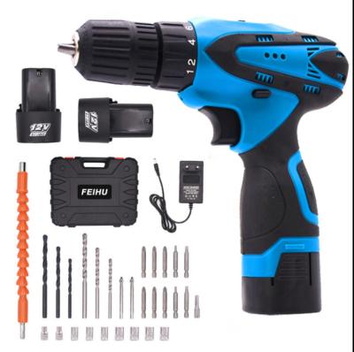 China Cordless Brushless Drill Combo Hammer Drill Driver Set With 2 Batteries 12V Impact Kit With Case Repair for sale