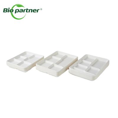 China Modern Takeaway Food Packaging Sugar Cane Bagasse B12 Color Paper Pulp Tableware for sale