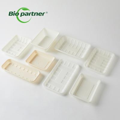 China Modern Biodegradable Disposable Sushi Lunch Packaging Tray For Frozen Food Cornstarch for sale