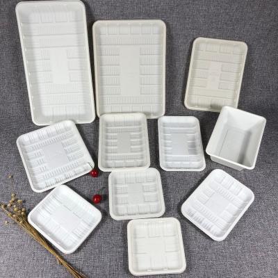 China Cornstarch Round Dumpling Trays Pack Disposable Packaging Display Storage Cornstarch Food Tray for sale