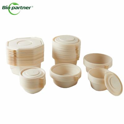 China Modern Japanese Rice Ramen Cornstarch Salad Noodle Lid Disposable Biodegradable Compostable Bowl C10 for sale