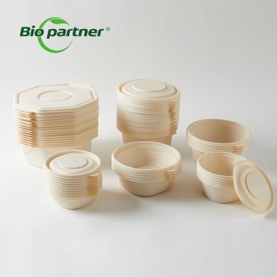 China Modern Biodegradable Disposable Insulated Cornstarch Soup Salad Bowl With Lid for sale