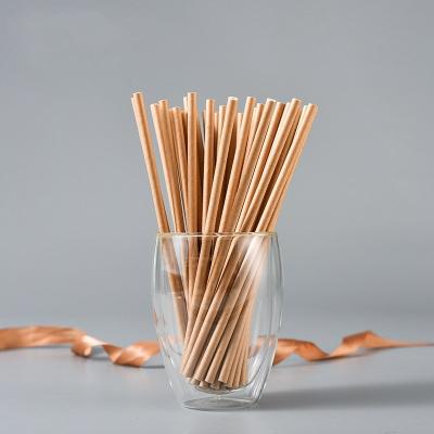 China Eco-Friendly Disposable Tea Color Bamboo Wrapping Bubble Maker Disposable Paper Straw for sale