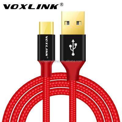 China VOXLINK 1m/2m/3m USB-C Smartphone Cotton Data Cable Red High Quality VOXLINK 1m/2m/3m Filling Gold Plated High Quality Type USB-c for sale