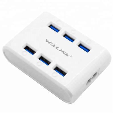 China EU Left Multi Plug Charger Mobile Phone VOXLINK 4.8A Smart 6 USB USB Charging Port for sale