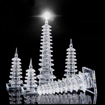 China China March EXPO 2022 Pagoda Stupa Dagoba Dagoba Crystal Glass Tall Buddhist Light Tower for sale