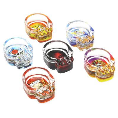 China Europe March 2022 EXPO can customize new high promotion gift sticker transparent ashtray crystal glass creative advertising ashtray for sale