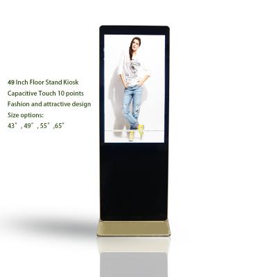 China Indoor 49 Inch Touch Screen Floor Stand Advertising Android LCD Digital Signage Kiosk for sale