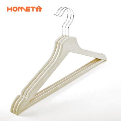 China Eco - Friendly Hanger Custom Non Slip Beige Hangers Velvet Plastic Clothes Velvet Hangers for sale