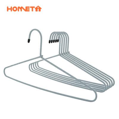 China Wholesale High Quality Anti-skid Colorful Fabric Display Hanger Non Slip Wire Metal Rope Braided Metal Rope Hangers for sale