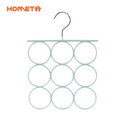 China Save Space Iron PVC Coating Metal Round Luxury High Quality Multiple Scarf Hanger for sale